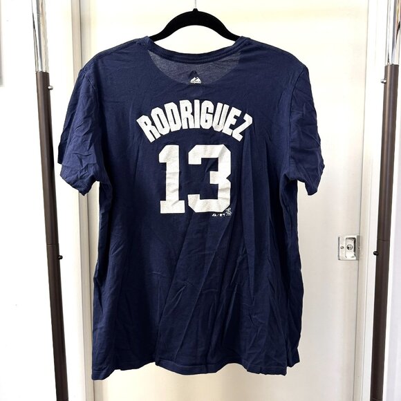 VINTAGE NY YANKEES A-ROD ALEX RODRIGUEZ #13 Majestic Jersey T-shirt Women's 2XL - Picture 2 of 6